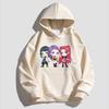 Kpop Children's Cartoon Printed Hooded Sportswear Casual Street Style Anime Idol Combination Printed Long Sleeved Girls' Top