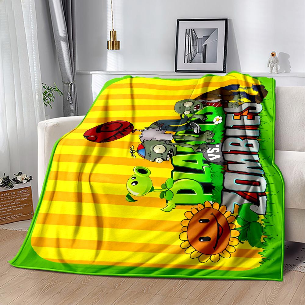 Plants Vs Zombies Adventure Flannel Blanket-Soft and Suitable for Sofas,Beds,Offices,Travel,All Seasons,Great Gift for Holidays and Birthdays.
