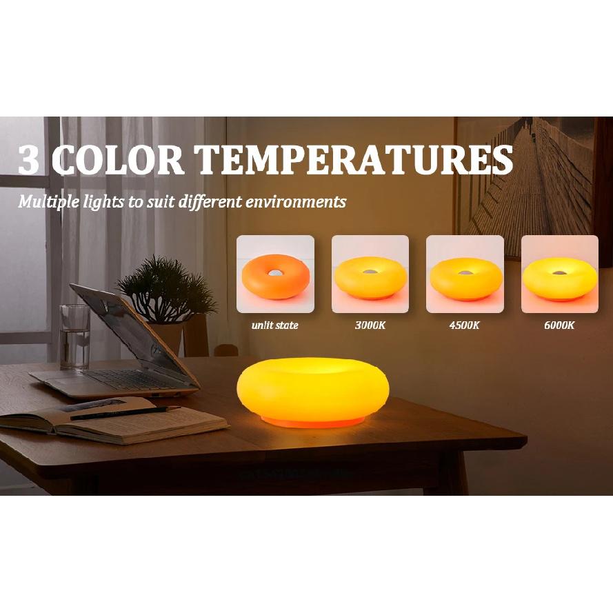 Bauhaus Donut Shaped Table Lamp USB Plug for Bedroom Bedside Living Room Dining Room Decor Ambient Light Not Glass