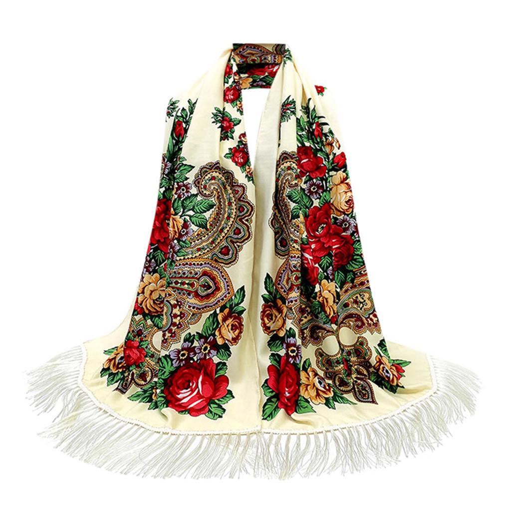 Women Lady -Custom Print Tie Tassel Square Scarf Wrap Shawl Travel Scarve