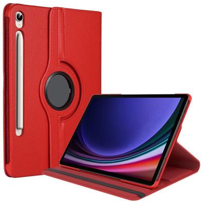 Protective Case - BOOLING - for Samsung Galaxy Tab S9 - 360° Rotating Case - Red - Multi-Angle