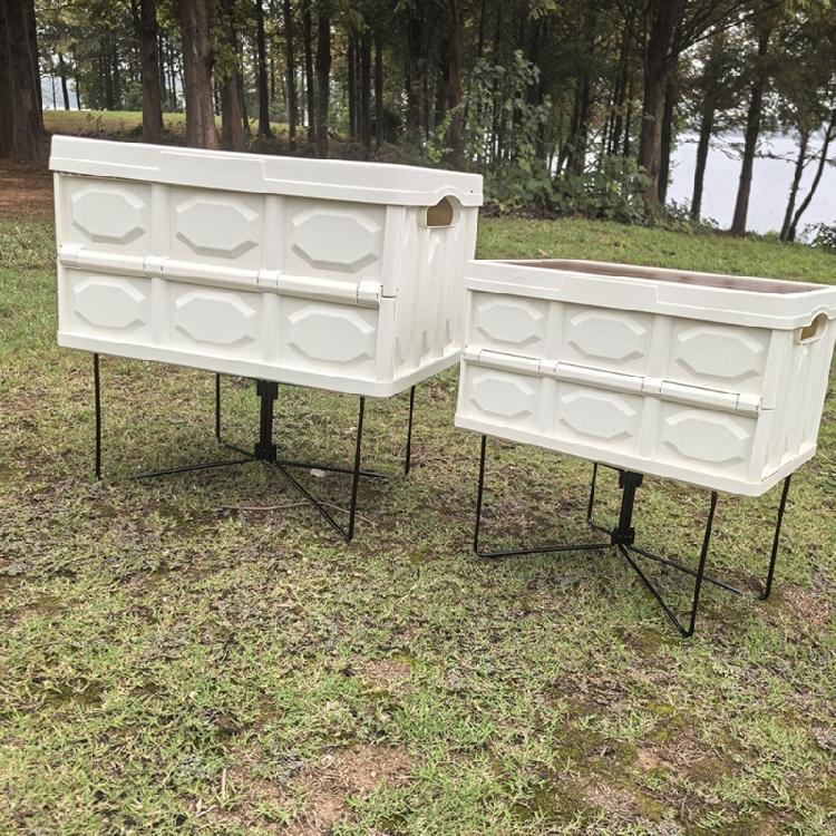 Camping Foldable Metal Stand Storage Box Bracket Foldable Coolers Stand Outdoor Picnics Accessories Easy To Use