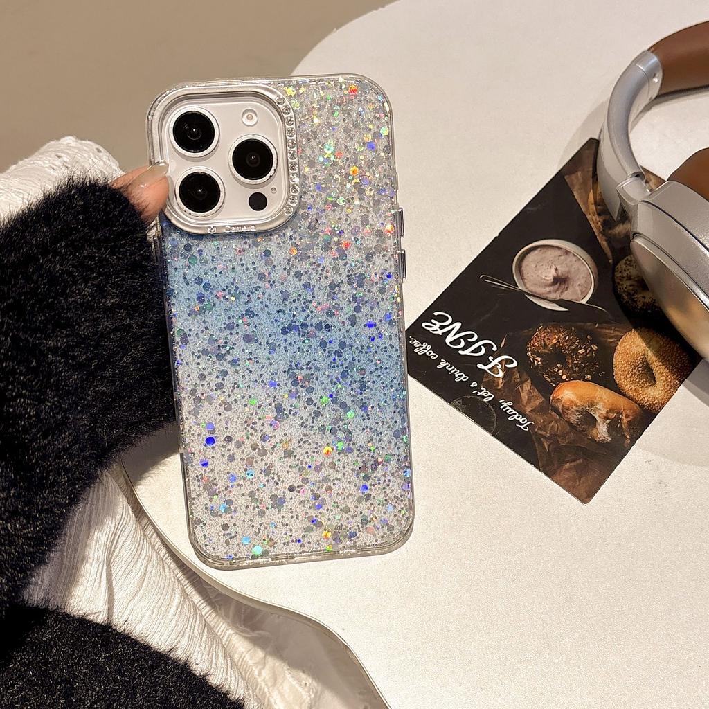 Starry Sky Gradient Glitter Powder Applicable To Apple 16 Mobile Phone Case Sequins IPhone 15 ProMax Rhinestone Anti-fall Protection Case