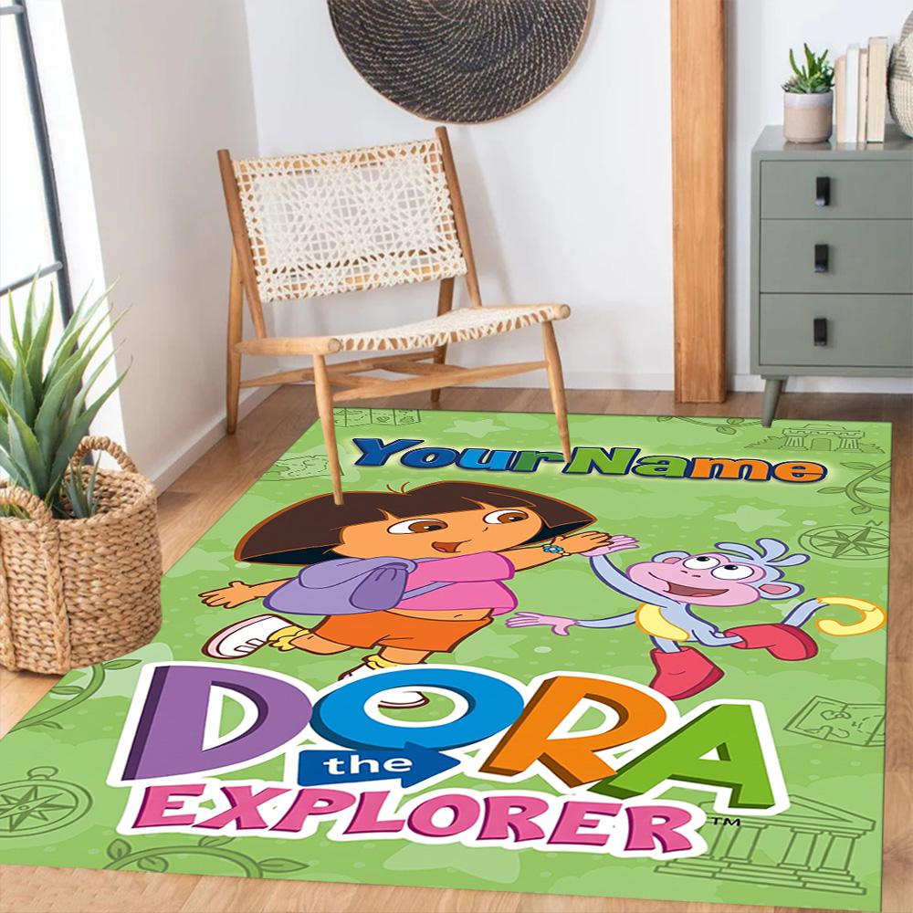 Dora Explorer Personalized Name Floor Mat Design for Hallway Outdoor Foyer Study room Antislip Carpet Decorate Offices