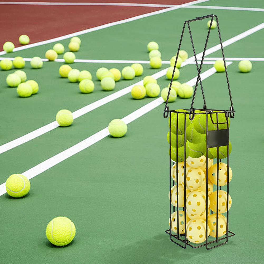 Tennis Ball Hopper 25 Tennis Balls/15 Pickleball Capacity Tennis Ball Picking Frame Stainless Steel for Picking Storage Ball China Mainland