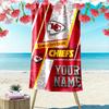 Name Custom Kansas City Chiefs Print Beach Towel, Large Soft Quick Dry Towel for Beach Camping Swimming
