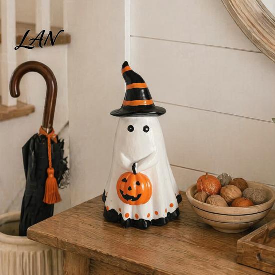 Halloween Gifts for Friends Ghost Ornament, Cute Tabletop Sculpture, Durable Resin Decorative Centerpiece Table Home Party Festive Shelf Ornaments