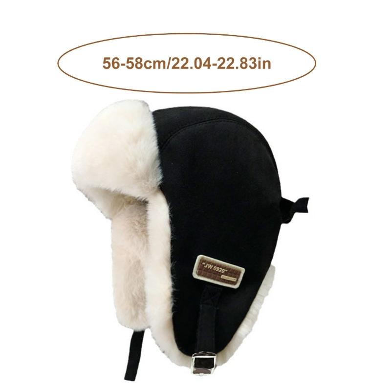 Thickened Fleece Liner Ear Muff Hat for Adult Windproof Trapper Hat Cold Weather Ear Protective Hat for Outdoor Activity