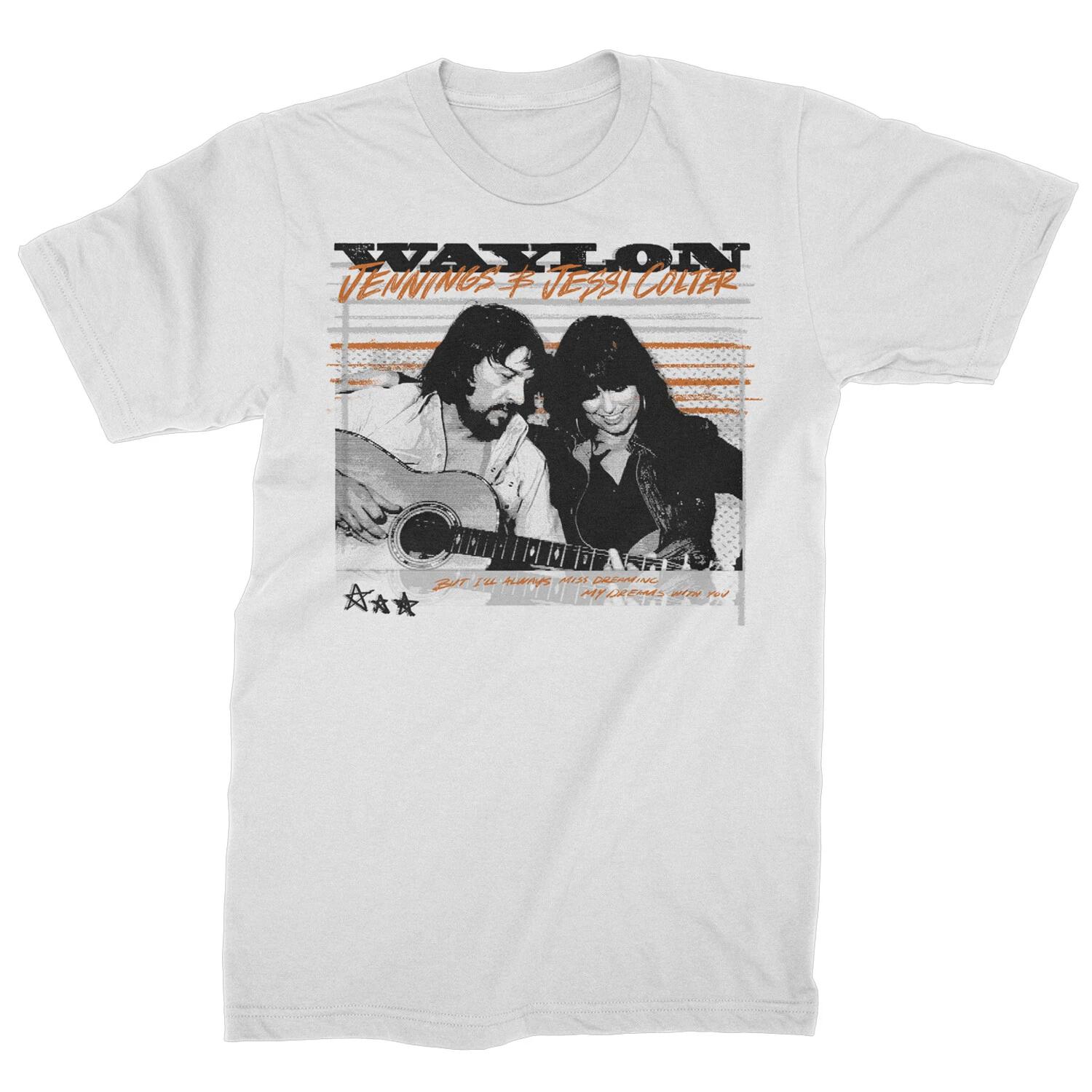 Оригинальная футболка WAYLON JENNINGS & JESSI Dreams Белая S-3XL НОВАЯ L