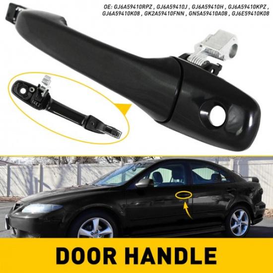 Door Handle Outside Black Smooth Driver Front Side For 6 Mazda 3 CX-9 RX-8