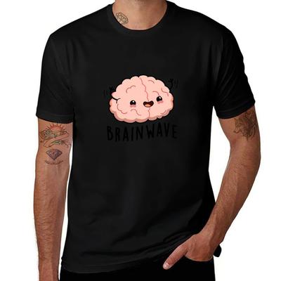 Brain Wave Funny Anatomy Puns Tshirt Casual Simple Design Short Sleeve Shirt