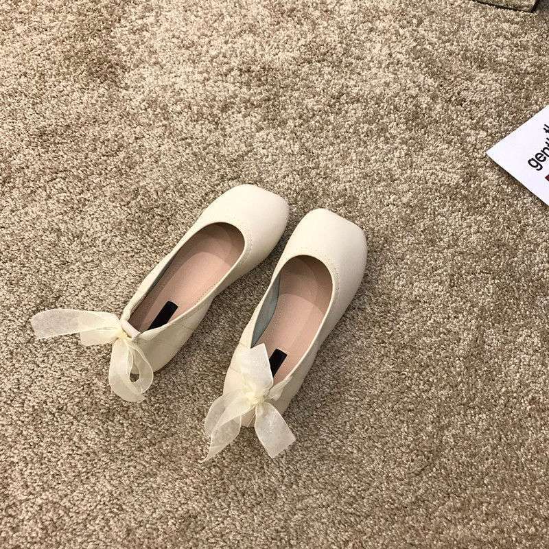Beige Evening Wind Gentle Fairy Doudou Single Shoes Women's Shoes 2025 New Spring Mary Jane Flat Granny Shoes