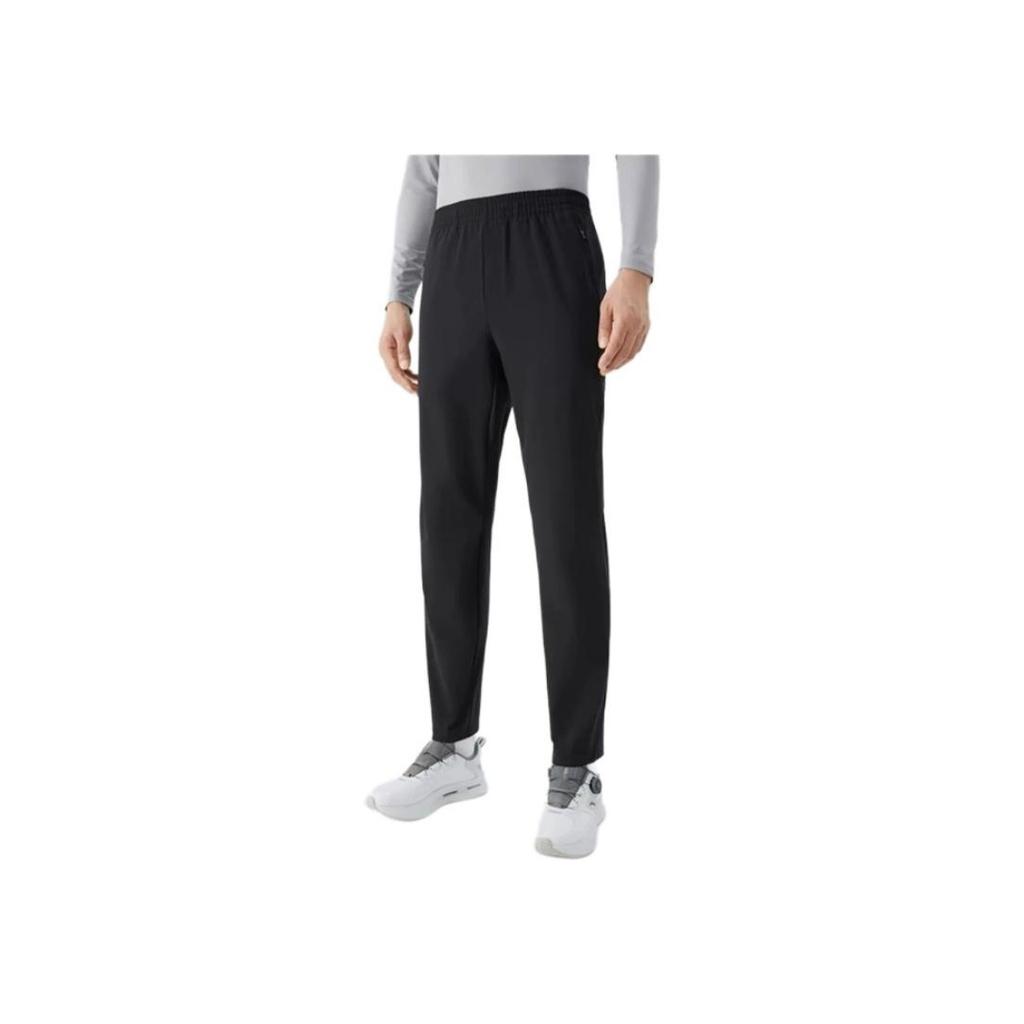 Anta Casual Simple Solid Color Straight Leg Breathable Letter Knit Sports Pants Men bottoms Green-Bean 152417502S-1