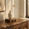 1PC Antique Finish Wooden Display Stand Carved Design Oriental Display Base  Home Decoration