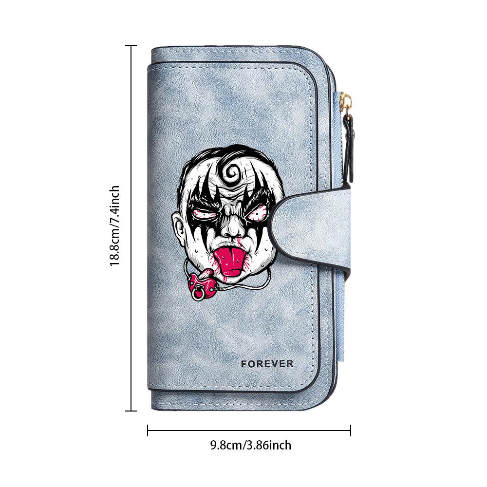 Gothic Baby Pattern Long Wallet Portable Multi Card Slots Casual Coin Purse