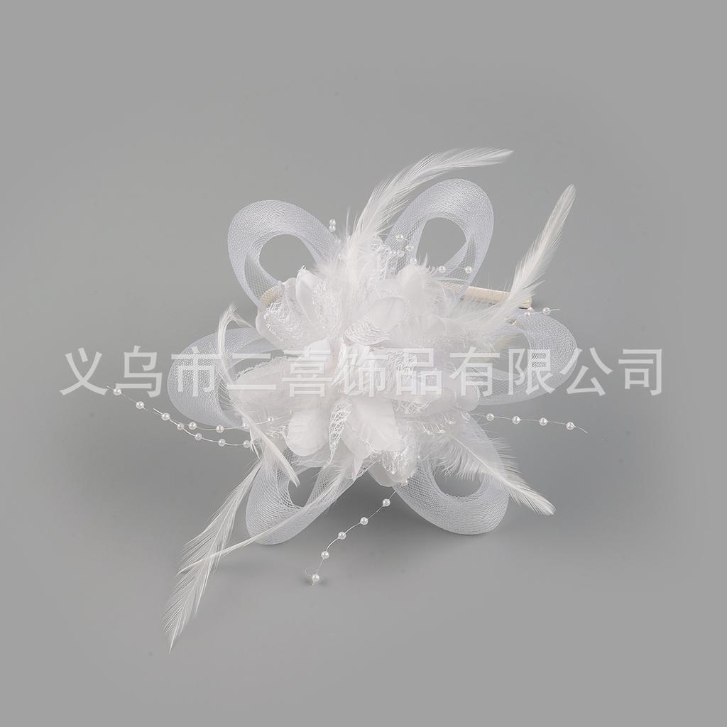 Nouvel hennin à plumes pour fête de mariage, épingle à cheveux bandeau double usage, accessoires de cheveux, chapeau haut