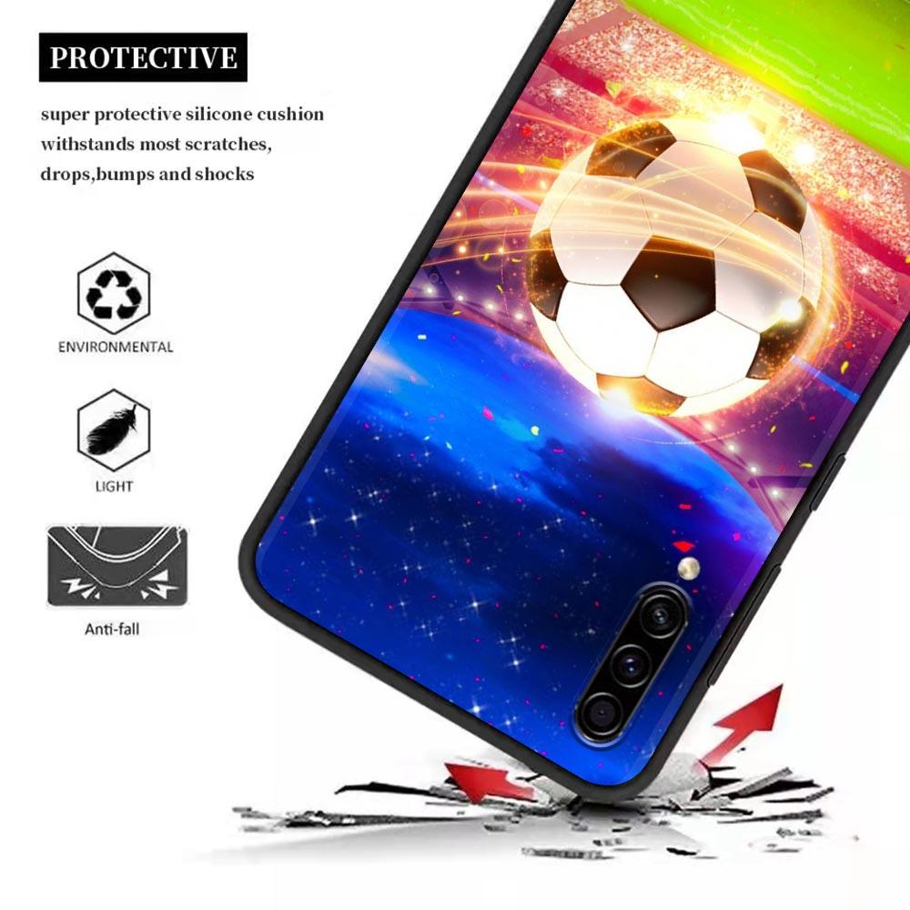 Football Silicone Case For Samsung Galaxy A57 A56 A55 A36 A35 A37 A26 A17 A07 A50 A50s A70 A80 A7 A9 2018 Cover Fire Soccer Ball