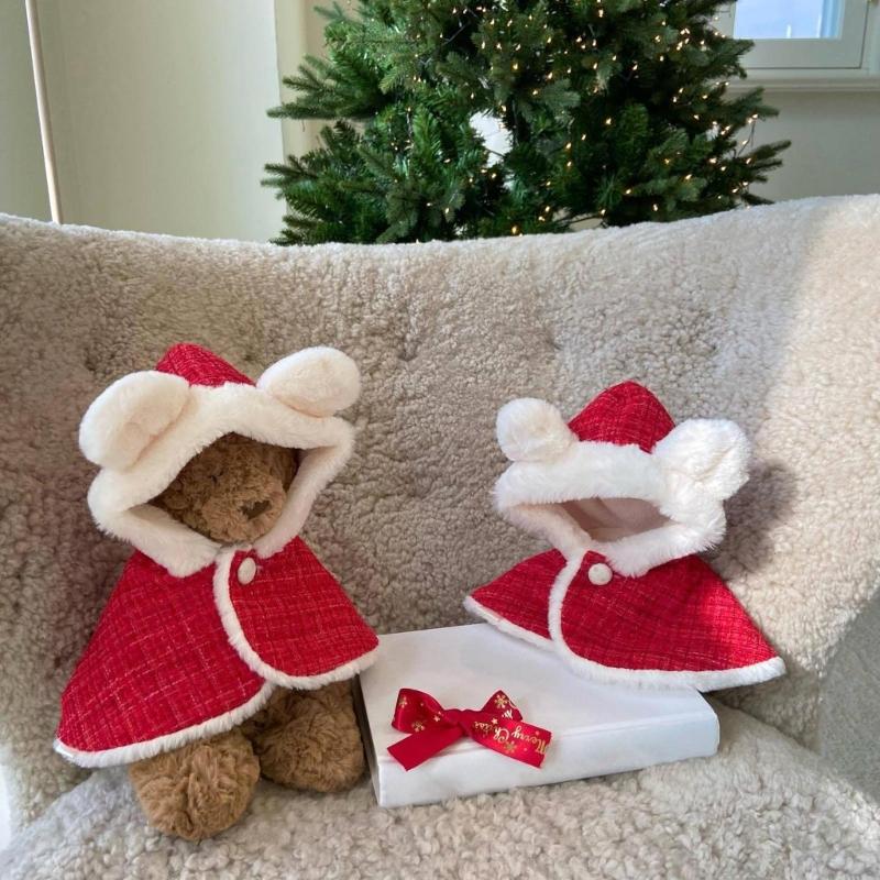 Dog Hoodie Christmas Pet Cloak Ears Hooded Bib Cape Christmas Dog Coat With Hood