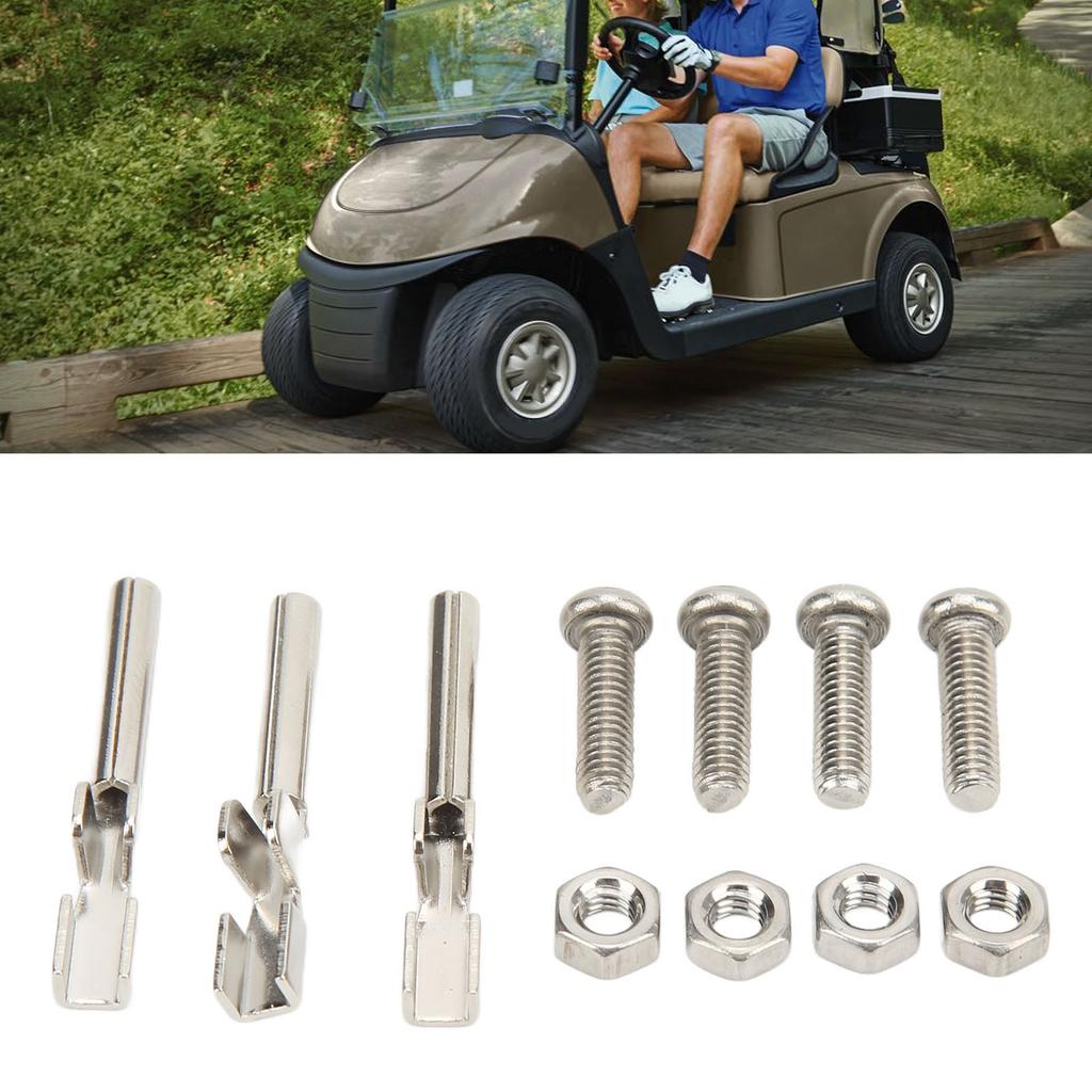 Club Car Charger Receptacle Plug 3 Pin Terminals Contacts Wire Connectors with Screw Nut 604321 Replacement for EZGO RXV