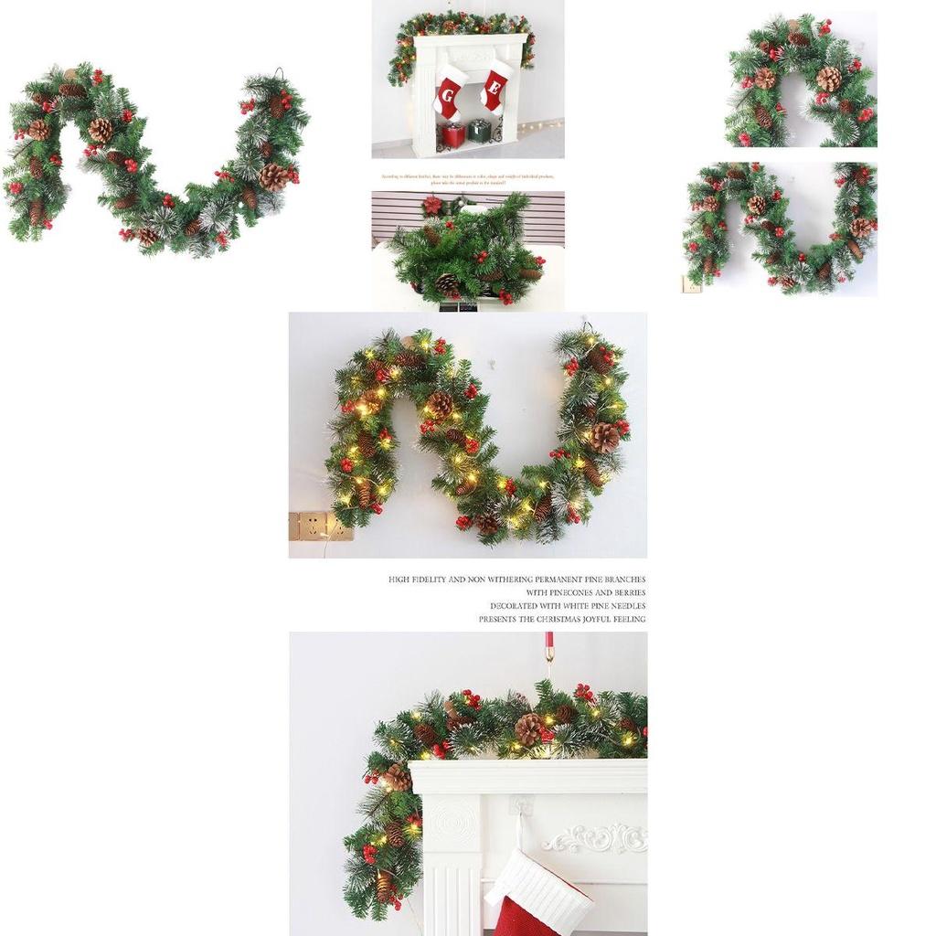 Weihnachtsgirlande für den Kaminsims (1,80 m bis 2,70 m) mit hellen LED-Lichtern für festliche Stimmung**