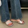 French Beautiful Cool Slippers Women'S Summer Wear Bow Flat Bottom One-Word With Skirt Beach Sandals