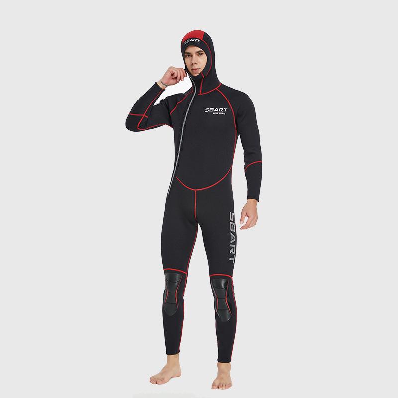 Men s 3MM Plus Velvet Warm Long Sleeve Diving  Fishing Wetsuit L