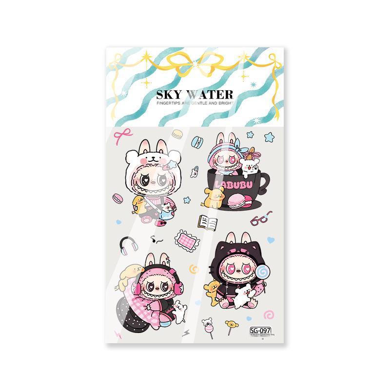Skyline Labubu Stickers: Cute DIY Nail, Phone, Journal & Water Cup Decor for Small Dogs