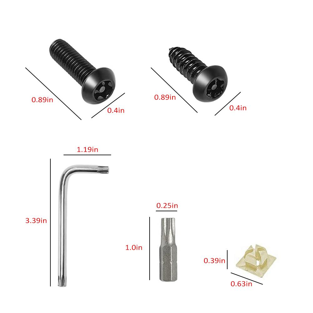 

Anti Theft License Plate Screws Kits Stainless Steel Plate Mounting Hardware for Car Frame Tapping Screws Fit Front Bumper