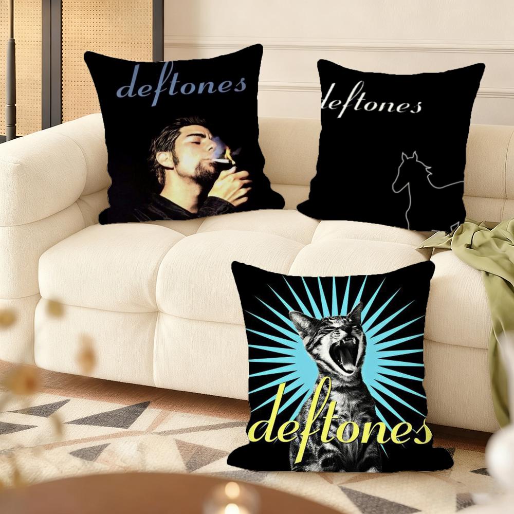 Band D-Deftones Cushion Cover Soft Short Plush Pillow Cover Smooth Cozy Texture Aesthetic Cushion Case Home Decor