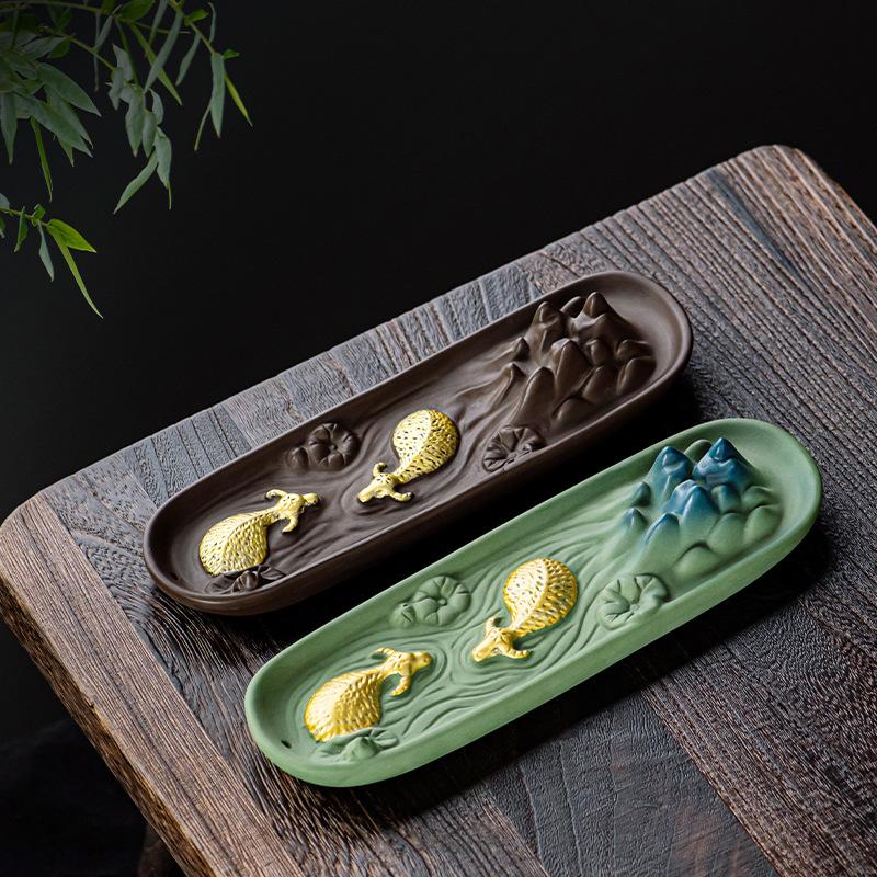 Creative Thousand Miles Landscape Incense Burner Ceramic Downward Flowing Smoke Ox Design for Home Tea Ceremony Decor Gift