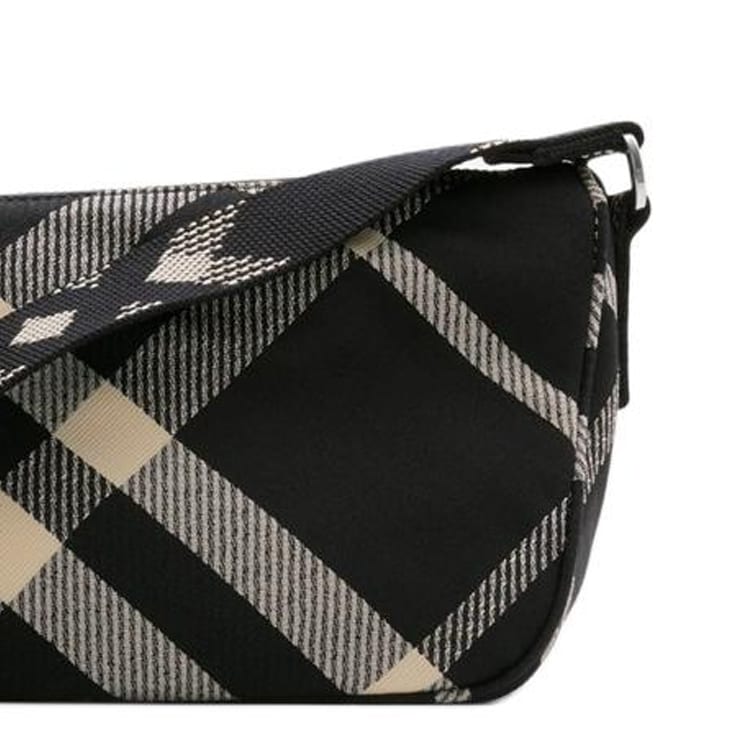 Burberry Shield Cotton With Polyester Shoulder Bag, Crossbody Bag Small Men's Black 80893011
