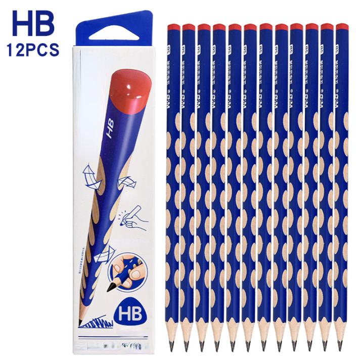 

12 шт. нетоксичные карандаши для детей, коррекционная практика, каллиграфия, студенческий эскиз, деревянный карандаш, канцелярские принадлежности для офиса 05882 синий