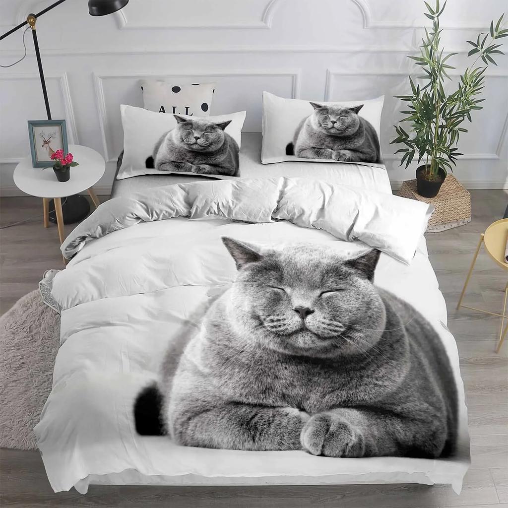 Carton Pet Cat Beding Set Adult Peoples Children Winter Soft Duvet Cover Sets Children Kids,twin Ful Quen King Bedrom Set Home House De Couete