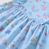 Unicorn Princess Dress: Stylish Long-Sleeve Round Neck for Girls Aged 3-8, Perfect for Spring and Autumn.
