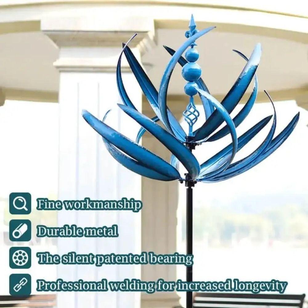 Modern Harlow Wind Spinner Rotator Wrought Iron Wind Solar Spinners Courtyard