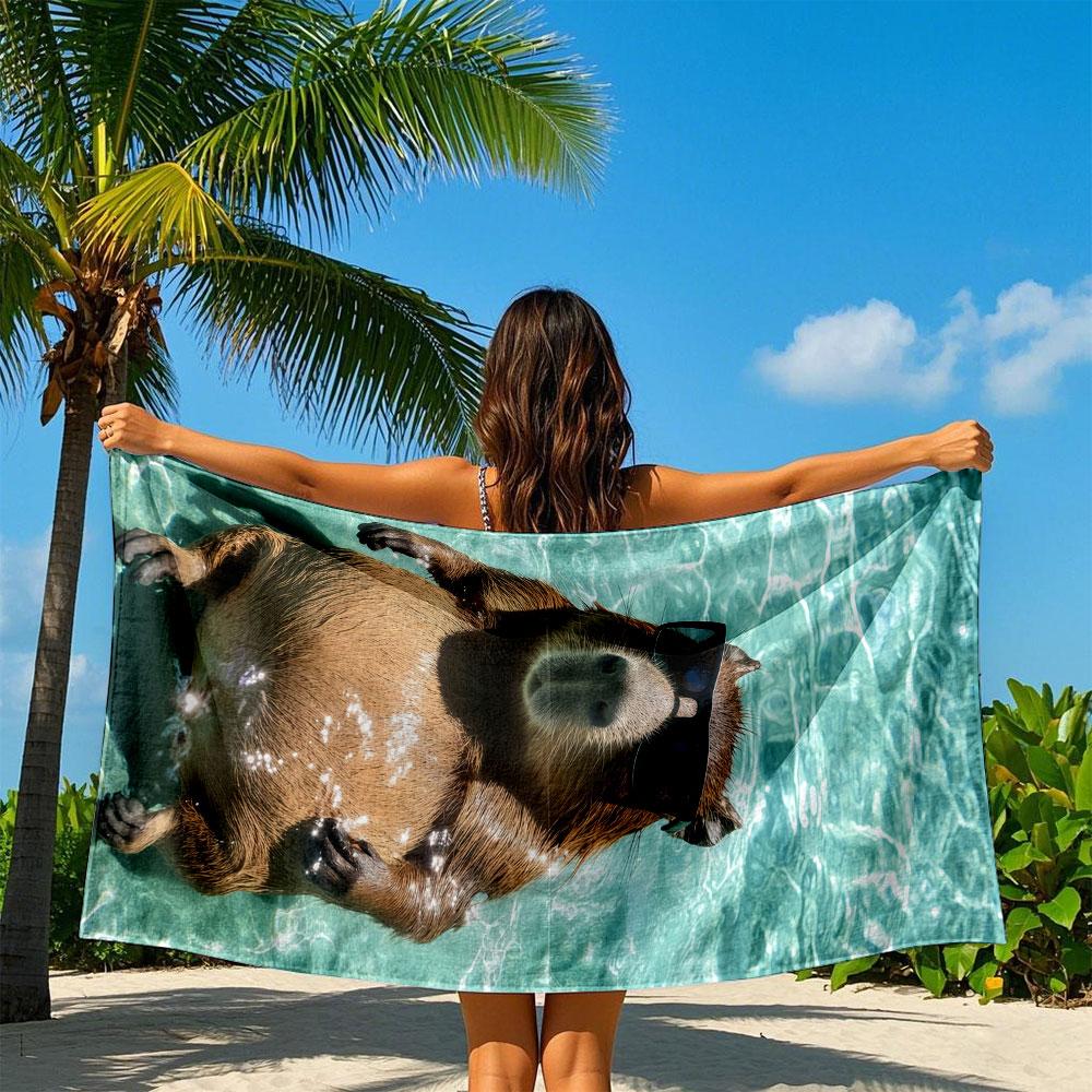 Coole Capybara Pool-Vibe Schnelltrocknendes Badetuch Mikrofaser Strandtuch leicht Gewicht Schwimmen Camping Yoga Strand Out