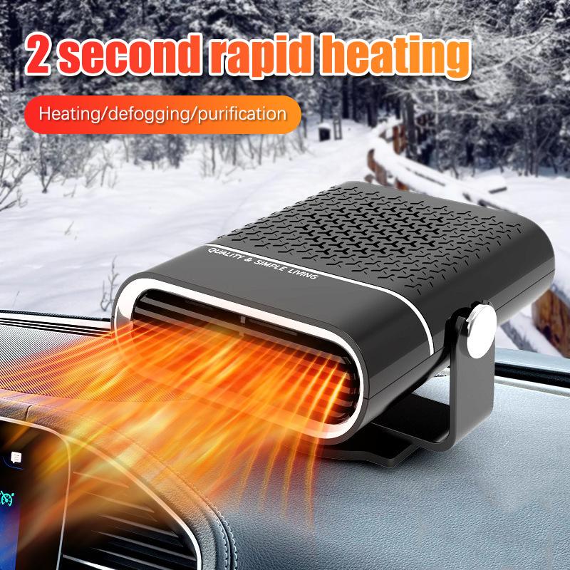 12V 150W Portable Electric Car Heater Rotation Heating Cooling Fan Warmer Wind Defrosting Abs 2In1 Snow Demister Defroster
