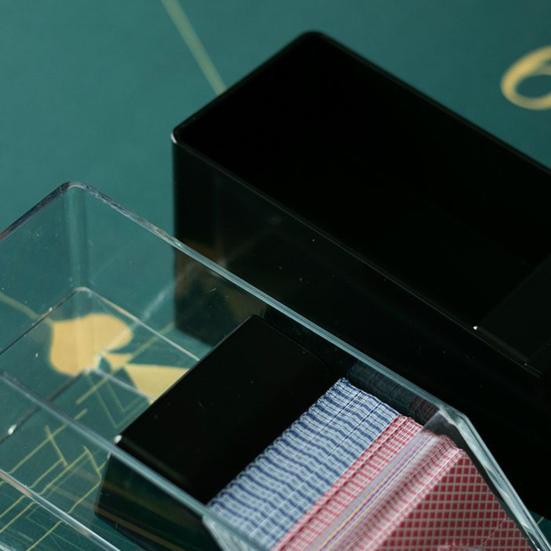 Dispensador de cartas de pôquer portátil tamanho padrão, suporte para cartas, bandeja de descarte transparente, acessório para mesa de jogo de tabuleiro de cassino