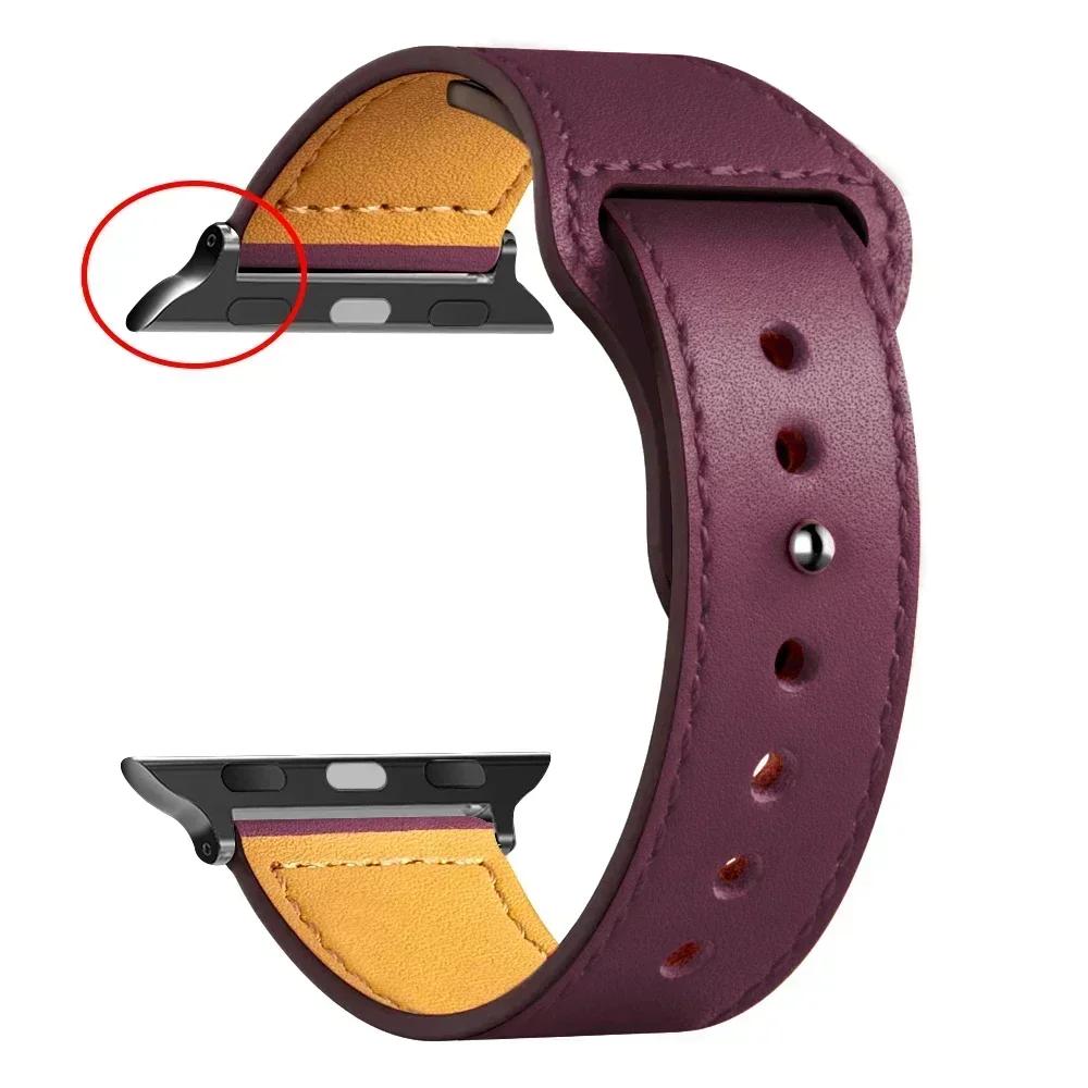 Leather Straps for Apple Watch 10 Band 46mm 42mm 44mm 45mm 49mm 41mm 40mm Correa Bracelet IWatch Series 8 9 3 4 5 6 SE 7 Ultra 2