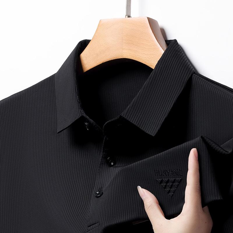 Sommer Weiche Eis Seide Atmungsaktiv Kurzarm T-Shirt Herren Revers Neue Marke Stickerei Mode Business Casual POLO-Shirt