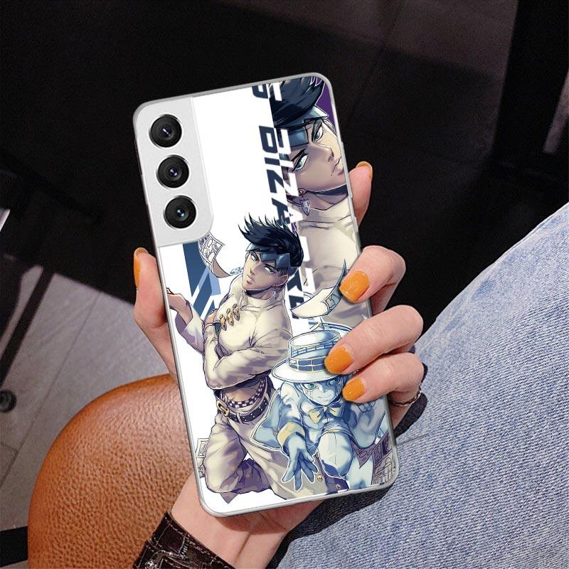 JoJo Bizarre Adventure Anime Phone Case For Samsung Galaxy S24 S25 Edge S26 Ultra S23 S22 S21 Plus S20 FE + Personalized Print C