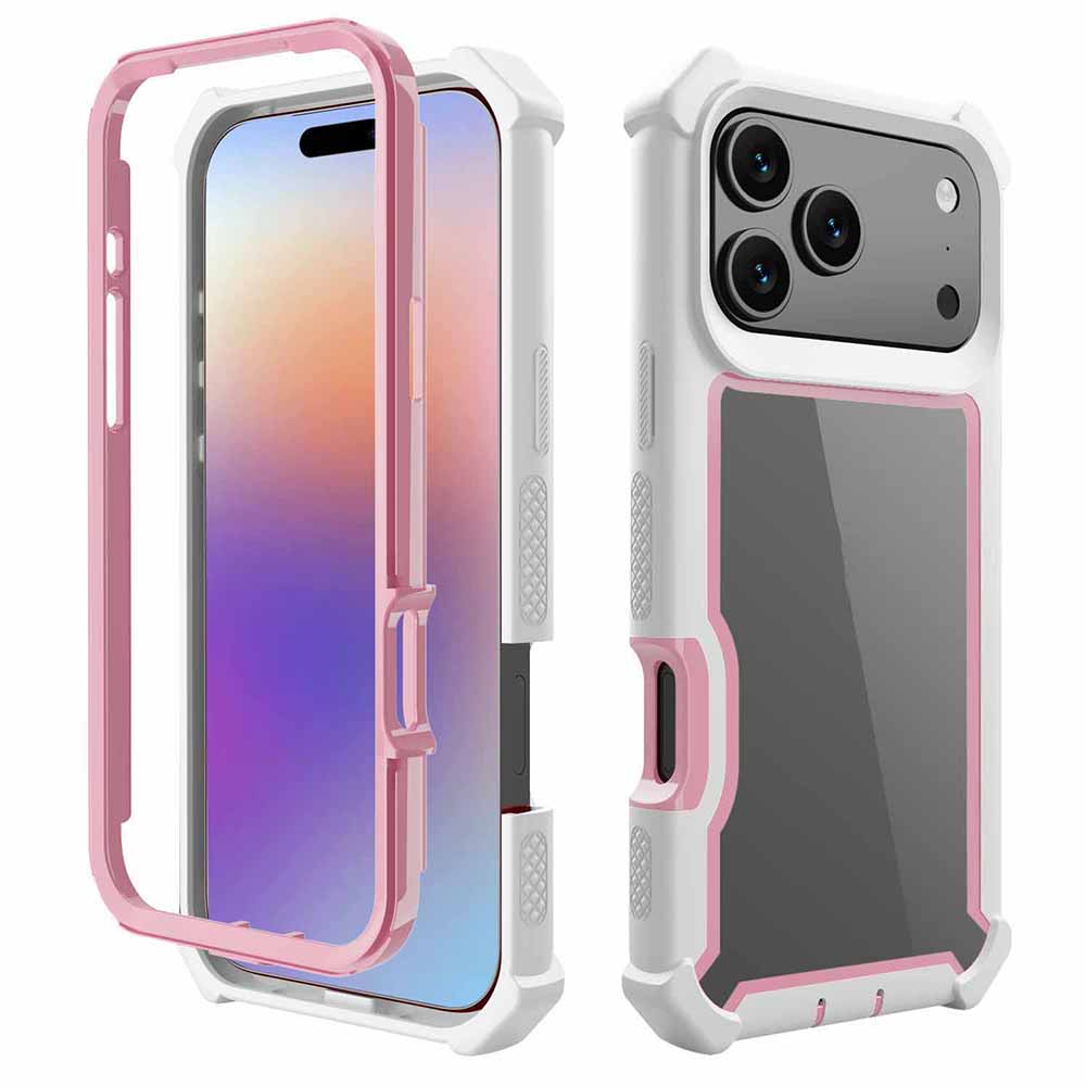 For iPhone 17 Pro Max Case Clear Detachable 2 in 1 Shockproof TPU+PC Phone Back Cover