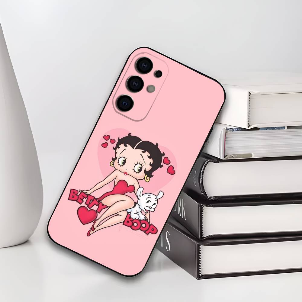 B-Betty Cute B-Boop Soft Black Phone Case for Samsung S25/S24/S21/S22/S23/S30/Ultra/S20/Plus/Fe/Lite