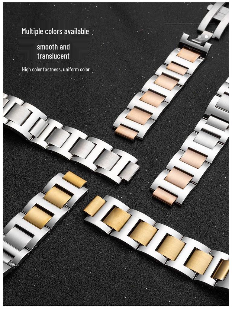 Stainless Steel Replacement Strap for Cartier Ballon Bleu - Men's & Women's Convex Mouth Watch Bracelet