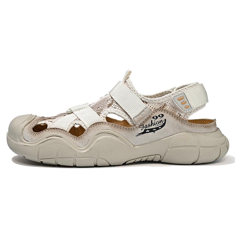 

39-46 Летние мужские большие повседневные сандалии на липучке, пляжная обувь, обувь для активного отдыха, обувь-криперы 46 песочный