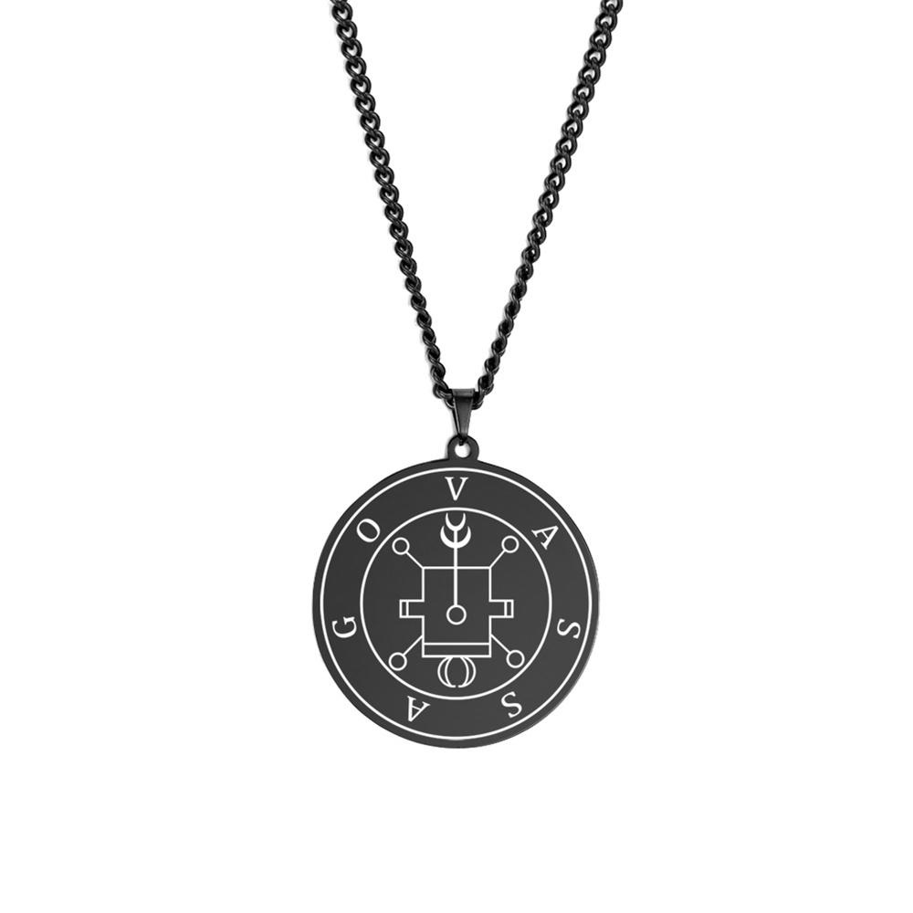 Stainless Steel Demonic Seal Necklace Oriax Satan Sigil Pendant Neckalces Fashion Chain Gothic Solomon Amulet Jewelry