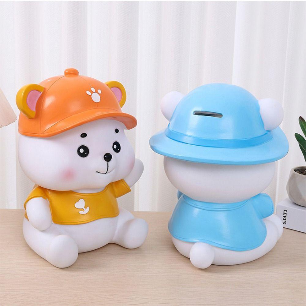 Cartoon Litter Bear Saving Jar Drop-resistant Desktop Bear Ornament Bear Piggy Bank  Birthday Toy