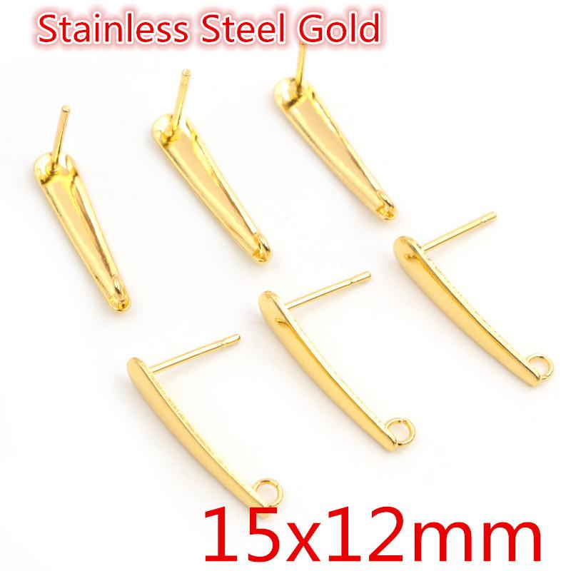 20pcs 316 Stainless Steel Geometric Polygonal Earring Stud Earring Hooks Posts Connector For DIY Earring Jewelry Making Supplies