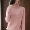 Women's Autumn Winter Plus-Size High Stand-Collar Solid Color Pullover Sweater - Loose Versatile Knit Base Layer
