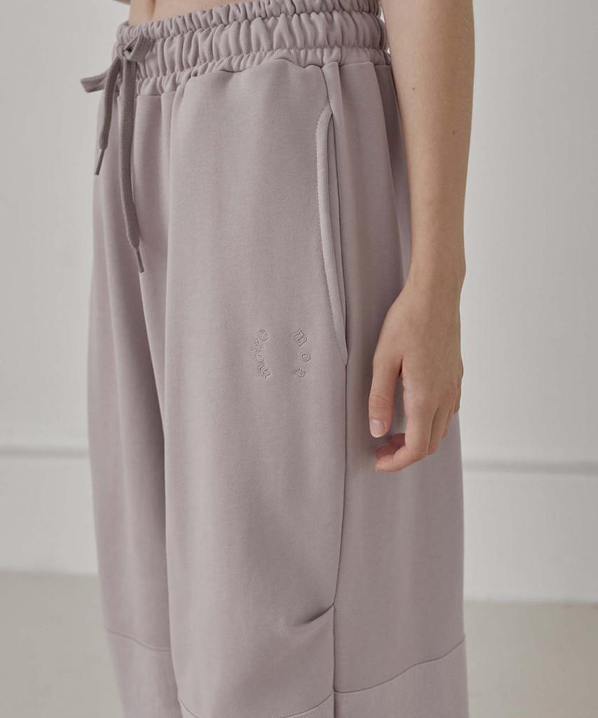 Mualeumoa Two-Tuck Wide Sweat Pants-Light Purple